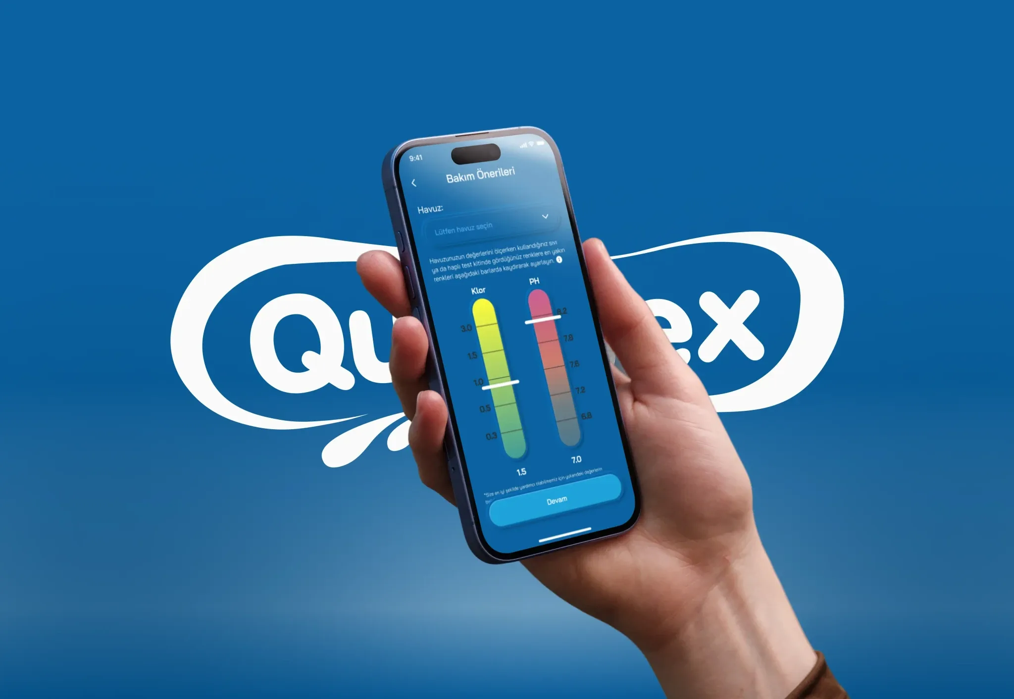 Havuzum Quardex pool management app with Quardex care plans and chemical tracking – mobile app by Neon Apps