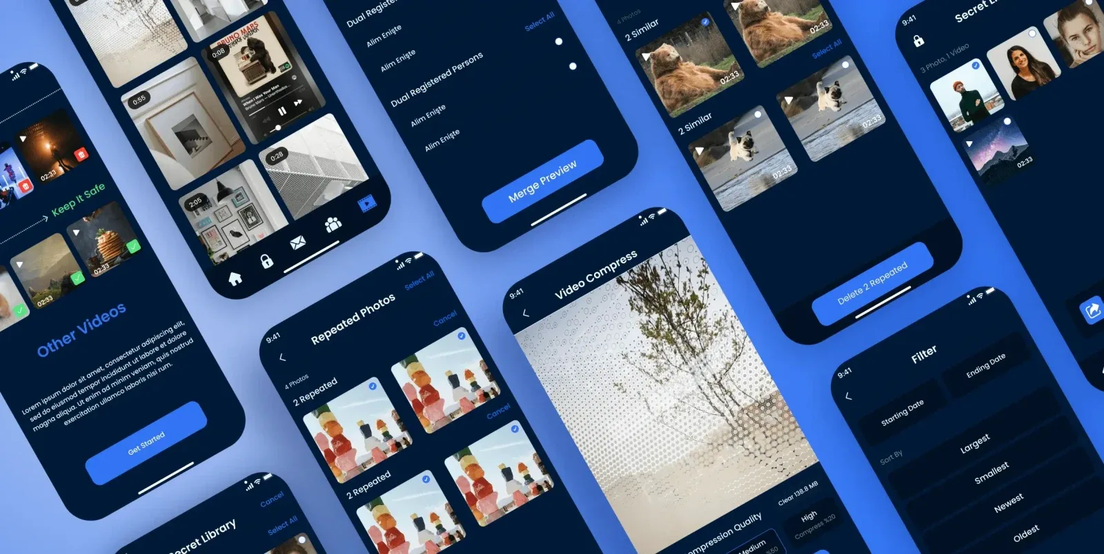 Cleaner multiple mobile screens overview showcasing the complete utility optimization app experience built by Neon Apps development team